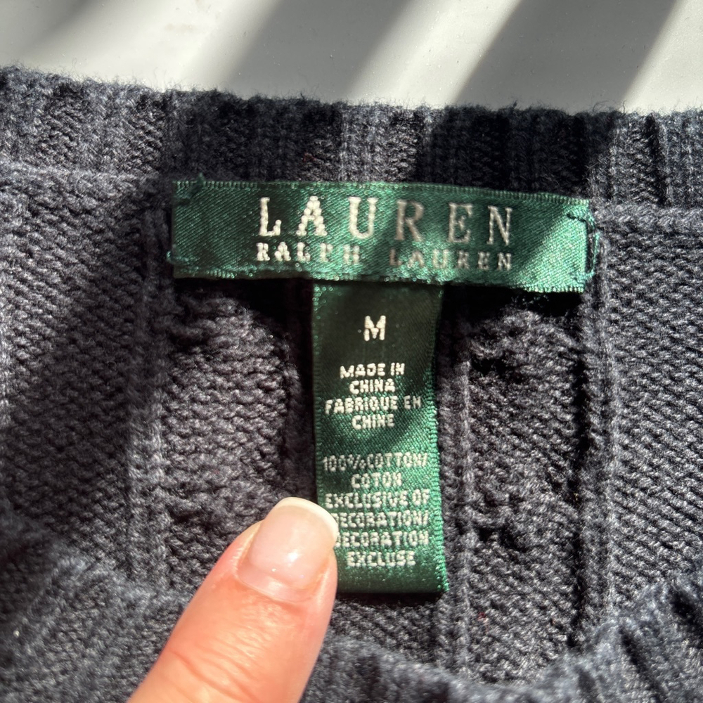 Ralph Lauren Black Cable Knit Sweater - SIze M - Picture 2 of 5